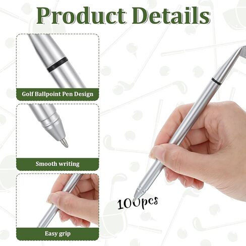 100 Pcs Golf Ballpoint Pen, Funny Sports Golfing Club Props 1.0mm Black Gel Ink Pens for Students, Coworkers, Office, School, Party Favors in Saudi Arabia