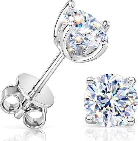 Moissanite Stud Earrings for Women – Protective Amulet Against Evil Eye and Negative Energy, GRA Certified, 925 Sterling Silver Hypoallergenic Sparkle Jewelry Gift for Wife Mom Girlfriend Anniversary Wedding Birthday in Saudi Arabia