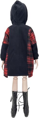 60cm SD BJD Doll Clothes Set - Edgy Grunge Outfit with Black Crop Tank Top, Plaid Skirt, Zip - Up Hoodie & Lace - Up Boots, 1/3 Doll Accessories in Saudi Arabia