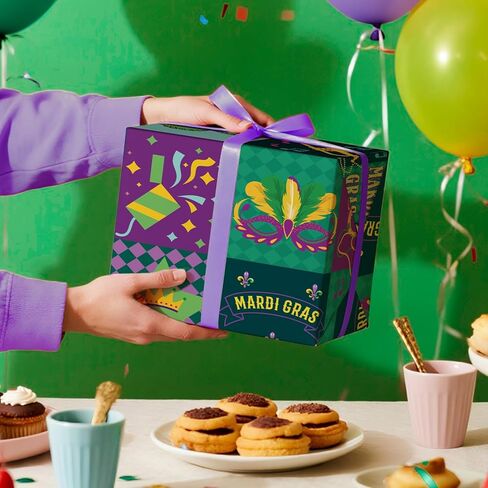 RUSPEPA MARDI GRAS WRAPP PAPER ROLL ، MINI ROLL ، موسم الكرنفال الحالي غلاف هدايا مع Fleur-de-lis رائعة لحفل Mardi Gras ، تنكر وقلب الكرنفال ، نيو أورليانز ، 17 بوصة × 16.4 قدم in Kuwait