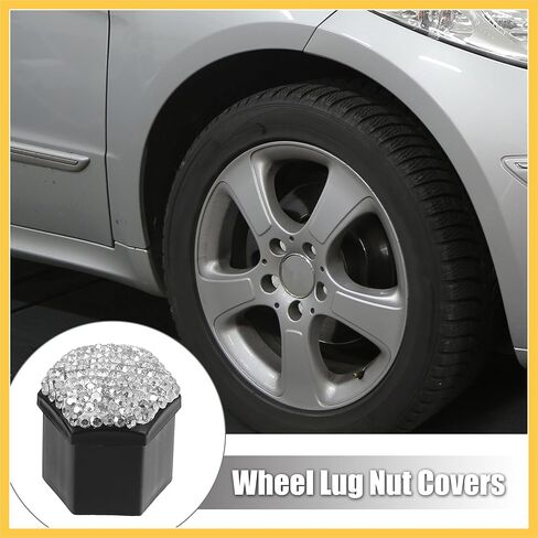 20pcs Wheel Lug Nut Cap Covers 19mm Bling Faux Crystal Wheel Bolt Cap Cover Universal Wheel Lug Nut Cap Hex Protector White Auto Replacement Parts in Kuwait