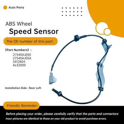 27540AJ05A Rear Left ABS Wheel Speed Sensor Compatible with Subaru Outback 2010-2014 (2.5L H4 / 3.6L H6) – Replaces 27540AJ050, ALS2000, 5S12804 in Saudi Arabia
