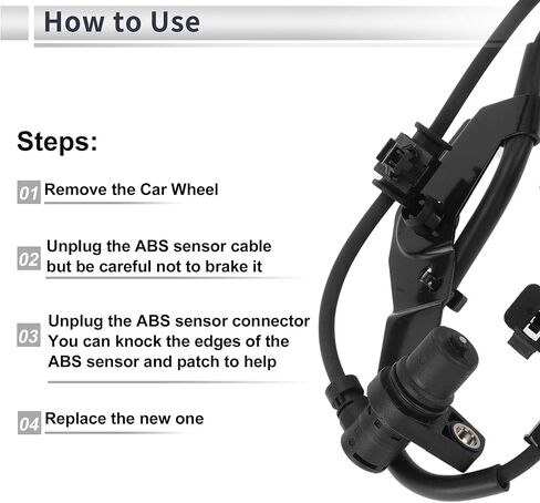 Front Right ABS Wheel Speed Sensor for Toyota 4Runner 1996-2002, for Toyota Tacoma 1997-2004 ABS Sensor Anti-lock Braking System Sensor 8954235050 in Kuwait