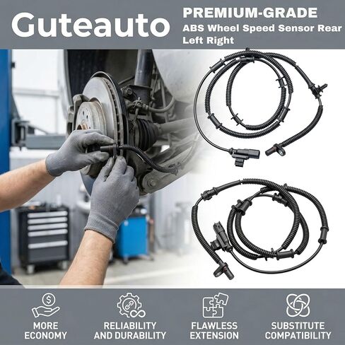 Rear Left Right ABS Wheel Speed Sensor for Chrysler Town & Country 2012-2016 for Dodge Grand Caravan 2012-2020 for Ram C/V 2012-2015 3.6L | OE Replacement 68127990AB, 68127990AC | 2 Pack in Kuwait