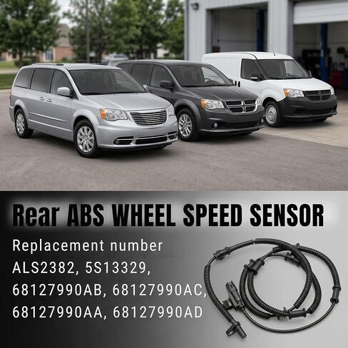 Rear Left Right ABS Wheel Speed Sensor for Chrysler Town & Country 2012-2016 for Dodge Grand Caravan 2012-2020 for Ram C/V 2012-2015 3.6L | OE Replacement 68127990AB, 68127990AC | 2 Pack in Kuwait