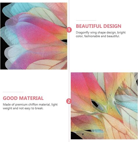 NUOBESTY DIY Dragonfly Wings 50Pcs, DIY Butterfly Wings Charms Handmade Wedding Dragonfly Wings Decors Cloth Jewelry Crafts Making Wings Craft for Decor - Random Color in Saudi Arabia