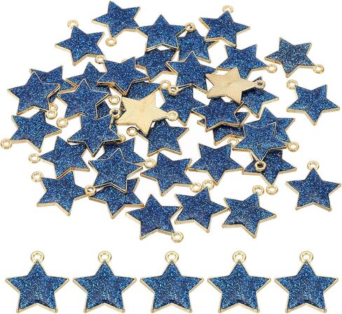 PATIKIL 40pcs Star Charm, Pentagram Bracelet Charm Pendants Small Bulk Resin Glitters for Jewelry Making Bracelets Earrings in Kuwait