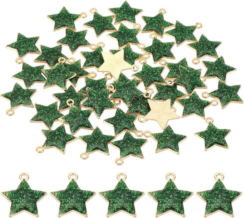 PATIKIL 40pcs Star Charm, Pentagram Bracelet Charm Pendants Small Bulk Resin Glitters for Jewelry Making Bracelets Earrings in Kuwait