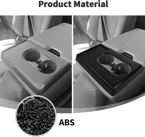 غطاء لوحة حامل الأكواب لمسند الذراع الأمامي من JWWY متوافق مع Ford F150/F250/F350/F450 2021-2025، ألياف الكربون (يناسب موديلات المقاعد الأمامية) in Kuwait