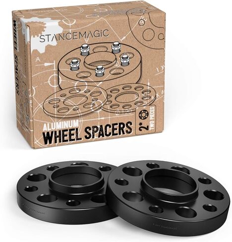 StanceMagic - 20mm (0.75 inch) Hubcentric 5x130 Wheel Spacers (71.6mm Bore, With Lip) Compatible with Porsche Boxster 911 Carrera Cayman Cayenne Panarema Taycan - 2pcs, Silver in Kuwait