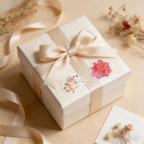 500Pcs Flower Stickers - 8 Styles Cute Spring Floral Small Business Decals Spring Summer Stickers Rolls for Scrapbooks Party Envelope Seals Office Classroom Decorations(Pink Rose) in Kuwait