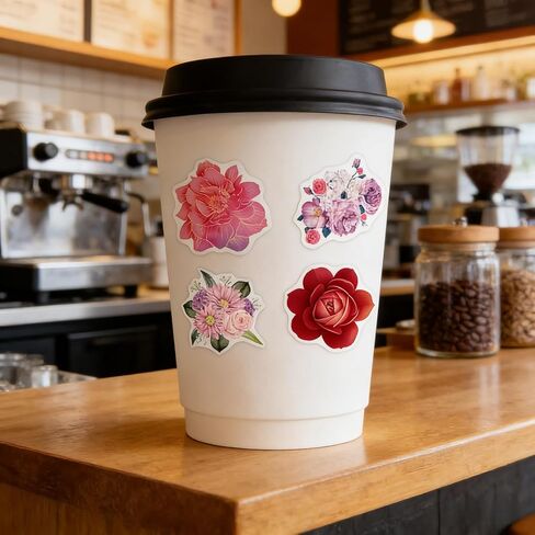 500Pcs Flower Stickers - 8 Styles Cute Spring Floral Small Business Decals Spring Summer Stickers Rolls for Scrapbooks Party Envelope Seals Office Classroom Decorations(Pink Rose) in Kuwait