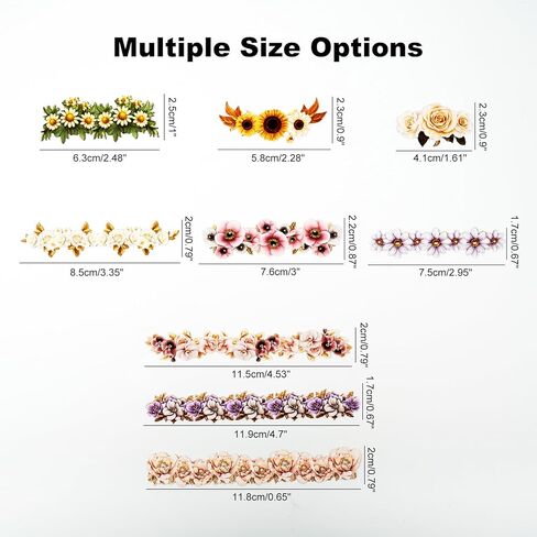 90PCS Vintage Floral Border Stickers – Retro Botanical Adhesive Flower Strips for Scrapbooking, Journaling, DIY Cards, Planners and Crafts in Saudi Arabia