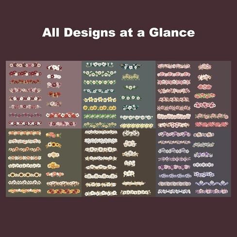 90PCS Vintage Floral Border Stickers – Retro Botanical Adhesive Flower Strips for Scrapbooking, Journaling, DIY Cards, Planners and Crafts in Saudi Arabia