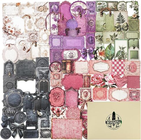 90PCS Vintage Floral Border Stickers – Retro Botanical Adhesive Flower Strips for Scrapbooking, Journaling, DIY Cards, Planners and Crafts in Saudi Arabia