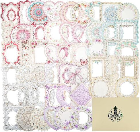 90PCS Vintage Floral Border Stickers – Retro Botanical Adhesive Flower Strips for Scrapbooking, Journaling, DIY Cards, Planners and Crafts in Saudi Arabia