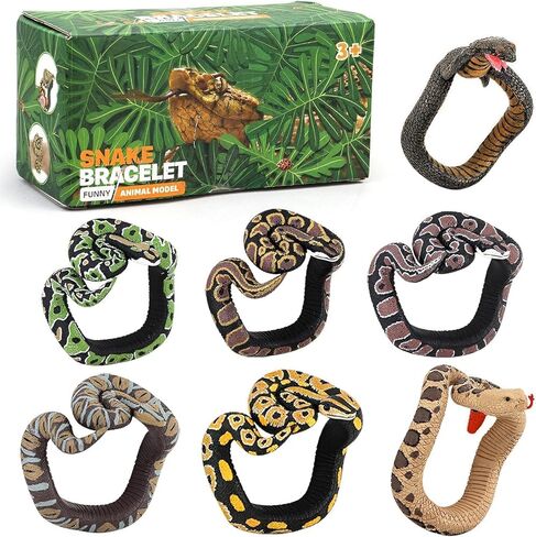 7 Toy Simulated Snake Bracelet - PVC Fun Prank Creative Toys - Halloween Decorative Props and Scary Party Models Real for Adults Teens and Everyday Pranks in Saudi Arabia