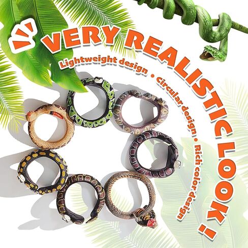 7 Toy Simulated Snake Bracelet - PVC Fun Prank Creative Toys - Halloween Decorative Props and Scary Party Models Real for Adults Teens and Everyday Pranks in Saudi Arabia