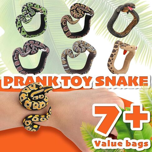 7 Toy Simulated Snake Bracelet - PVC Fun Prank Creative Toys - Halloween Decorative Props and Scary Party Models Real for Adults Teens and Everyday Pranks in Saudi Arabia