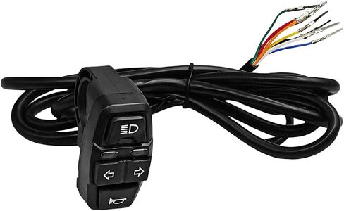 Motorcycle Head Light Turn Switch, 3 in 1 Ebike Light Horn Turn Signal ON/Off Switches with Wire, Motorbike Handlebar Control Button Mount, Universal for Dirt Bike Scooter Motocross in Kuwait