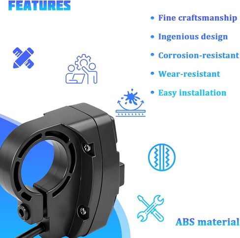 Motorcycle Head Light Turn Switch, 3 in 1 Ebike Light Horn Turn Signal ON/Off Switches with Wire, Motorbike Handlebar Control Button Mount, Universal for Dirt Bike Scooter Motocross in Kuwait