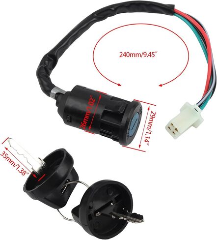 4 سلك دبوس مفتاح الإشعال مجموعة التبديل متوافق مع 50cc 70cc 90cc 110cc 125cc 150cc 200cc 250cc الصينية حفرة الترابية دراجة ATV رباعية 4 عجلات سكوتر الكهربائية TaoTao SUNL أجزاء حزمة من 2 in Kuwait