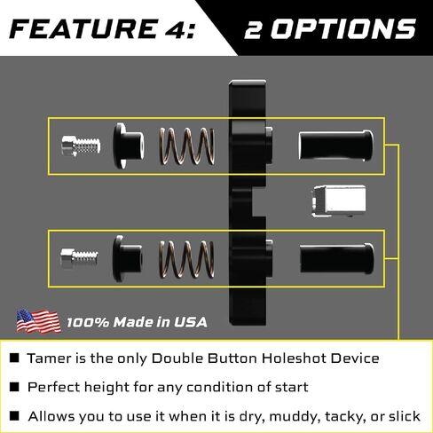 Tamer MX HH-2521 Double Button Motocross Holeshot Device – Fits Cobra, Gas Gas, Husqvarna, Kawasaki, and KTM - Black Launch Control System with WDS 2.0 Ring – Dirtbike Start Device – Made in USA in Saudi Arabia