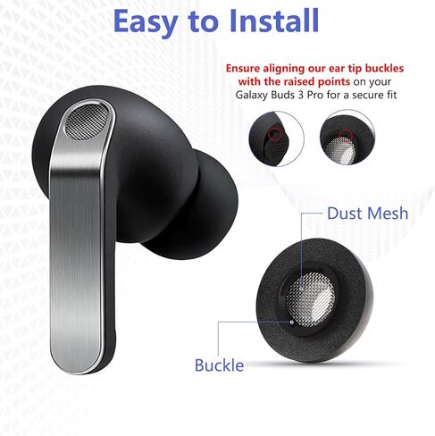 Foam Ear Tips for Samsung Galaxy Buds3 Pro - Ultimate Comfort and Unshakeable Fit with Memory Foam Earbud Tips, Earbud Replacement Tips - L in Saudi Arabia