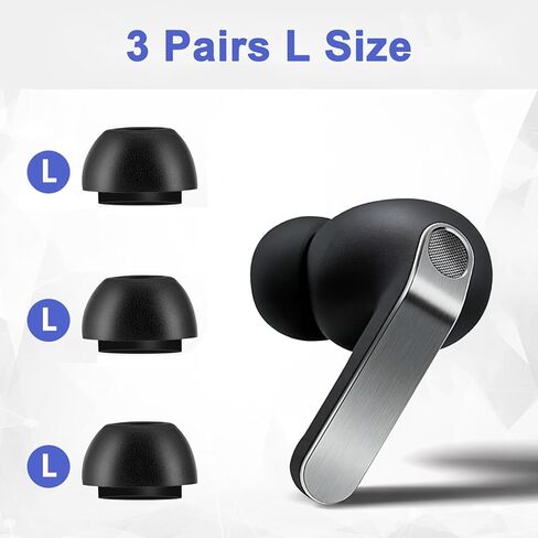 Foam Ear Tips for Samsung Galaxy Buds3 Pro - Ultimate Comfort and Unshakeable Fit with Memory Foam Earbud Tips, Earbud Replacement Tips - L in Saudi Arabia