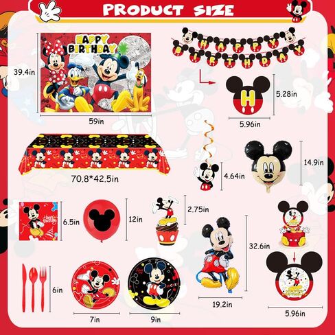 Cartoon Theme Birthday Party Supplies Decorations, Including Birthday Banner, Tablecloth, Backdrop, Hanging Swirls, Balloons, Cake Toppers, Plates, Forks, Spoons in Saudi Arabia