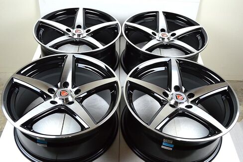 17" Wheels Rims ddr st1 Black with Polished Face Finish 17x7.5 5x114.3 38mm Offset 5 Lugs 5x4.5" (Set of 4) in Saudi Arabia