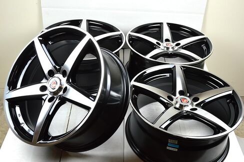 17" Wheels Rims ddr st1 Black with Polished Face Finish 17x7.5 5x114.3 38mm Offset 5 Lugs 5x4.5" (Set of 4) in Saudi Arabia
