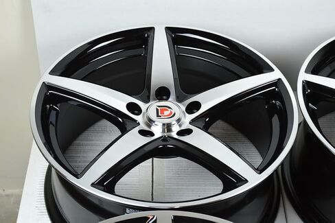 17" Wheels Rims ddr st1 Black with Polished Face Finish 17x7.5 5x114.3 38mm Offset 5 Lugs 5x4.5" (Set of 4) in Saudi Arabia
