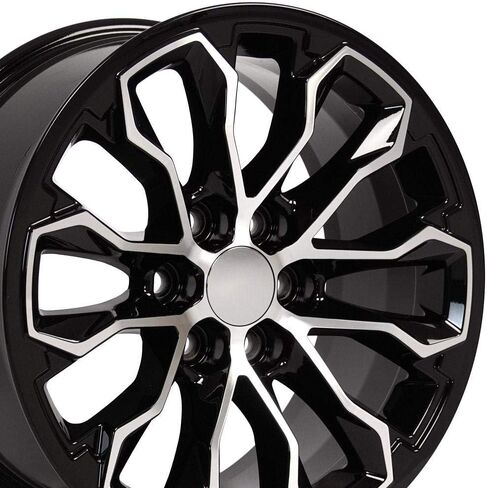 OE Wheels CV54 17 Inch Rims Fit Colorado ZR2 Style 6x120 17x8 Gloss Black Machined - Hollander 5891 (Set of 4) in Kuwait