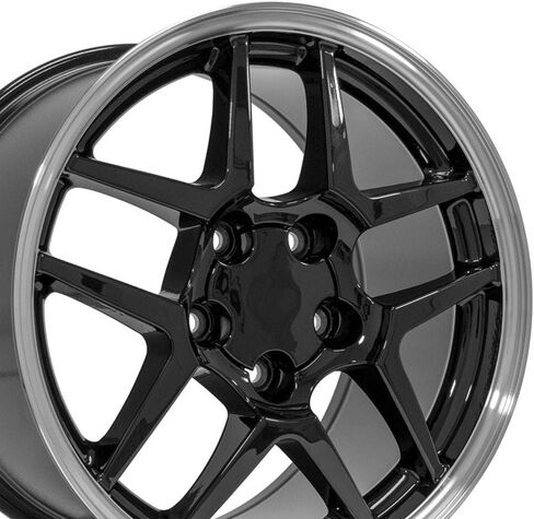OE Wheels CV04 17 Inch Rim Fits Corvette C5 Z06 Style 5x120.65 17x9.5 Gloss Black Machined Lip - Hollander 5123 (1) in Kuwait