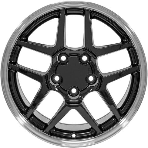 OE Wheels CV04 17 Inch Rim Fits Corvette C5 Z06 Style 5x120.65 17x9.5 Gloss Black Machined Lip - Hollander 5123 (1) in Kuwait