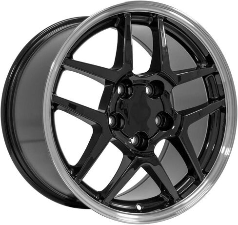 OE Wheels CV04 17 Inch Rim Fits Corvette C5 Z06 Style 5x120.65 17x9.5 Gloss Black Machined Lip - Hollander 5123 (1) in Kuwait
