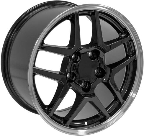 OE Wheels CV04 17 Inch Rim Fits Corvette C5 Z06 Style 5x120.65 17x9.5 Gloss Black Machined Lip - Hollander 5123 (1) in Kuwait