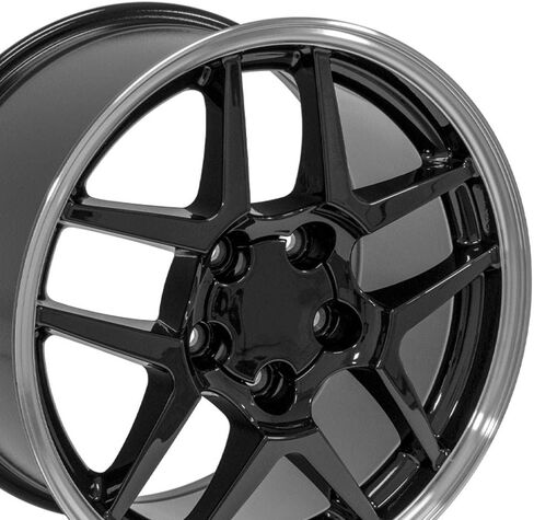 OE Wheels CV04 17 Inch Rim Fits Corvette C5 Z06 Style 5x120.65 17x9.5 Gloss Black Machined Lip - Hollander 5123 (1) in Kuwait