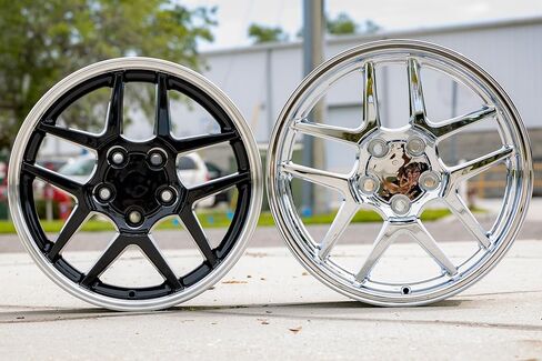 OE Wheels CV04 17 Inch Rim Fits Corvette C5 Z06 Style 5x120.65 17x9.5 Gloss Black Machined Lip - Hollander 5123 (1) in Kuwait