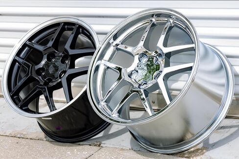 OE Wheels CV04 17 Inch Rim Fits Corvette C5 Z06 Style 5x120.65 17x9.5 Gloss Black Machined Lip - Hollander 5123 (1) in Kuwait