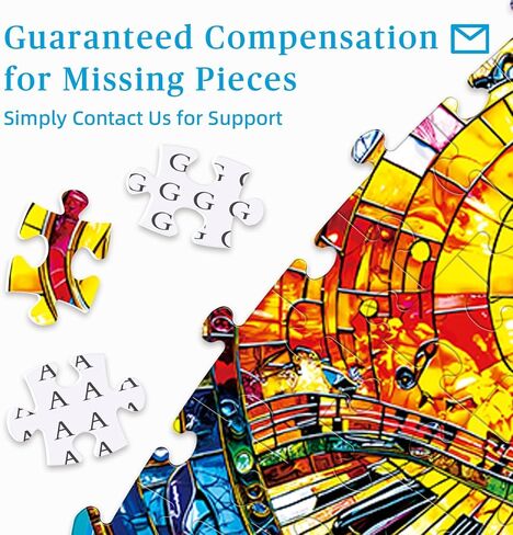 1000 Piece Round Jigsaw Puzzle for Adults - 3D Visual Stained-Glass Piano Music, 26.8" Diameter - Circular Brain Challenge & Artistic Wall Decor, Mindful Gift for Famiy Relaxation in Saudi Arabia