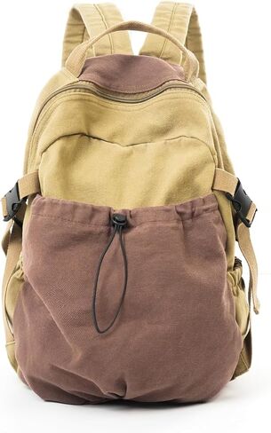 MaxxCloud Two-Tone Canvas Backpack, Unisex Large Capacity Color-Block Laptop Daypack for Daily Use,Travel & Work (Purple) in Saudi Arabia