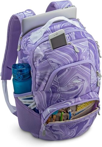 High Sierra Swoop Backpack with 17" Laptop Pocket, Marble Lavender in Kuwait