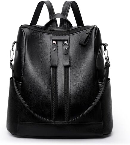 Soft Leather Backpack for Women Shoulder Bag Laptop Bookbag Travel Backpacks Handbag for Men Adjustable Shoulder Straps in Kuwait