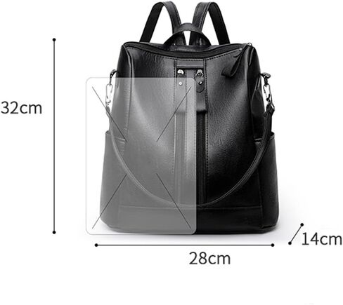 Soft Leather Backpack for Women Shoulder Bag Laptop Bookbag Travel Backpacks Handbag for Men Adjustable Shoulder Straps in Kuwait