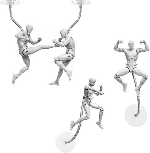 4 Pack Metal Adjustable Action Figure Flight Stand with Sticky Adhesive Base-Wall Mounted Stop Motion Rig for 6''-7'' Marvel Legends, Figure Display Holder Stand Compatible with HG RG SD SHF Gundam 1/144 Toy in Kuwait