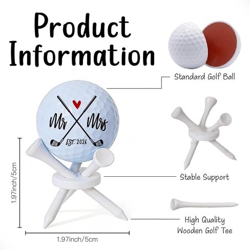 Golf Ball Golf Gifts for Couple Mr & Mrs, Golf Gifts for Bride and Groom Golfer Golfers Lovers Adult Golfing Fan, Valentines Engaged Wedding Gifts for Couple Golfer, Wedding Party Decorations in Saudi Arabia