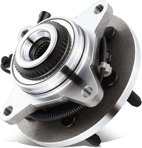 Auto Dynasty (6-Lug Hub) Factory Style Front Wheel Bearing Hub Assembly with ABS Sensor Cable and Plug Compatible with Ford F-150 Lobo Lincoln Mark LT 4WD 2004-2008, Bare Steel in Saudi Arabia