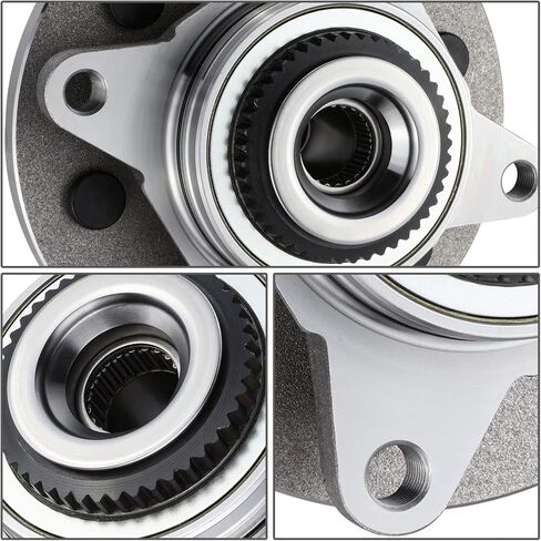 Auto Dynasty (6-Lug Hub) Factory Style Front Wheel Bearing Hub Assembly with ABS Sensor Cable and Plug Compatible with Ford F-150 Lobo Lincoln Mark LT 4WD 2004-2008, Bare Steel in Saudi Arabia